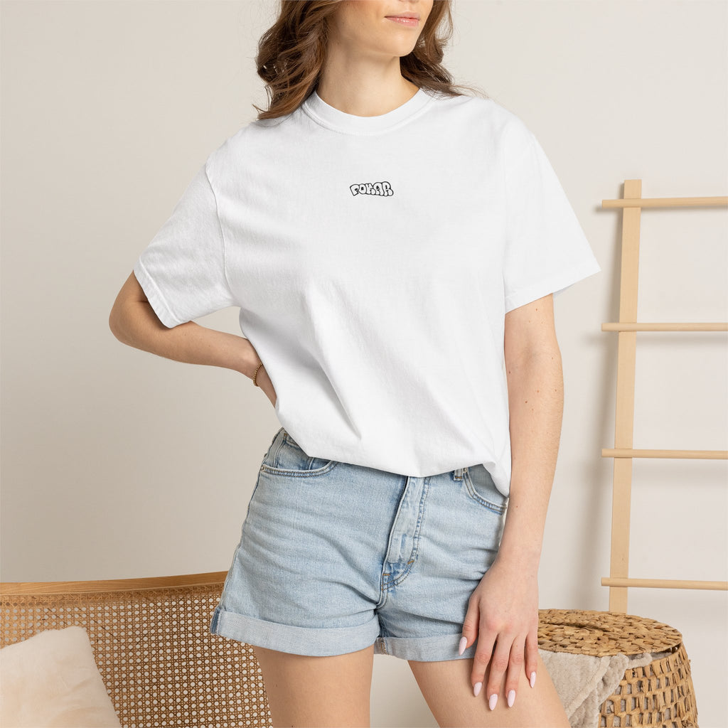 pokar white basic tee
