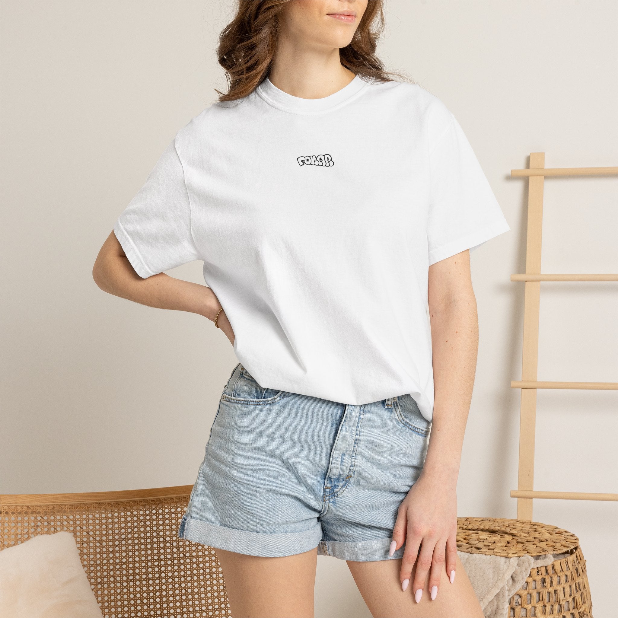pokar white basic tee